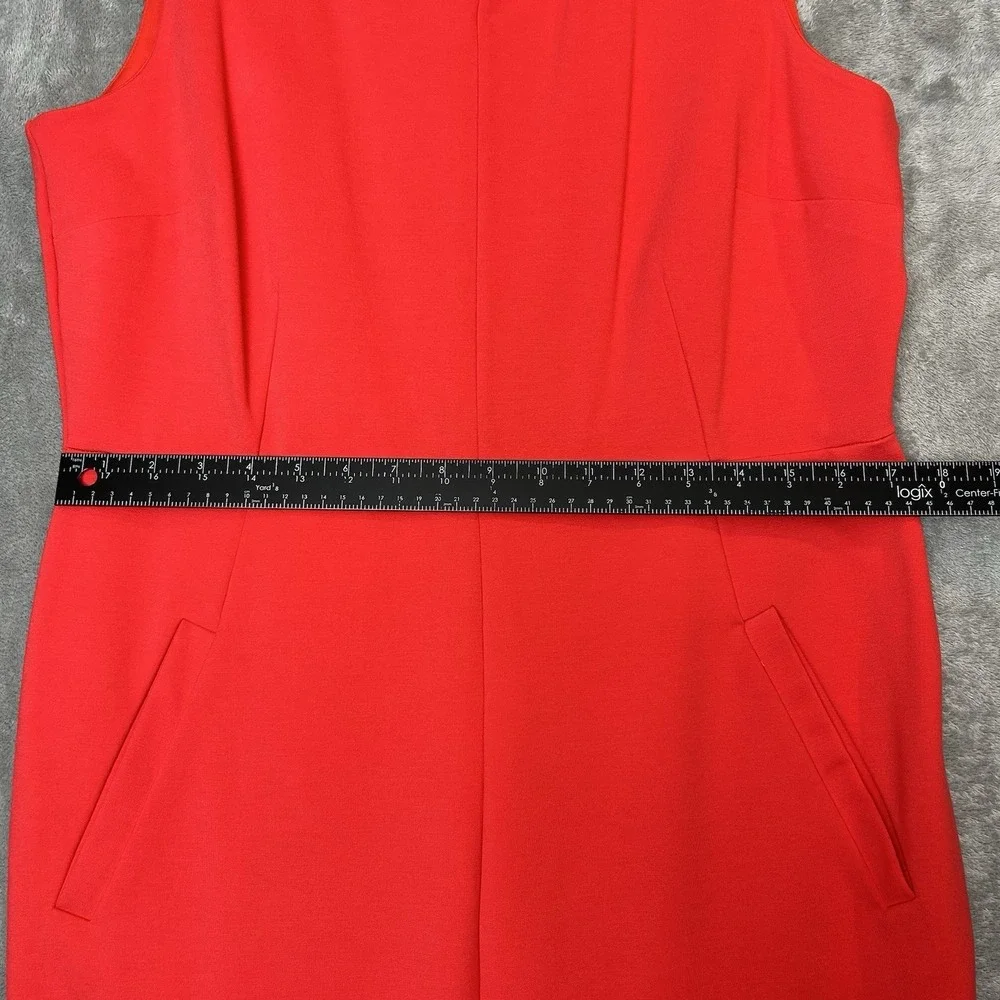 Lands'End Women's Sleeveless Dress Ponte Sheath Dress Rich Color Red Size 14